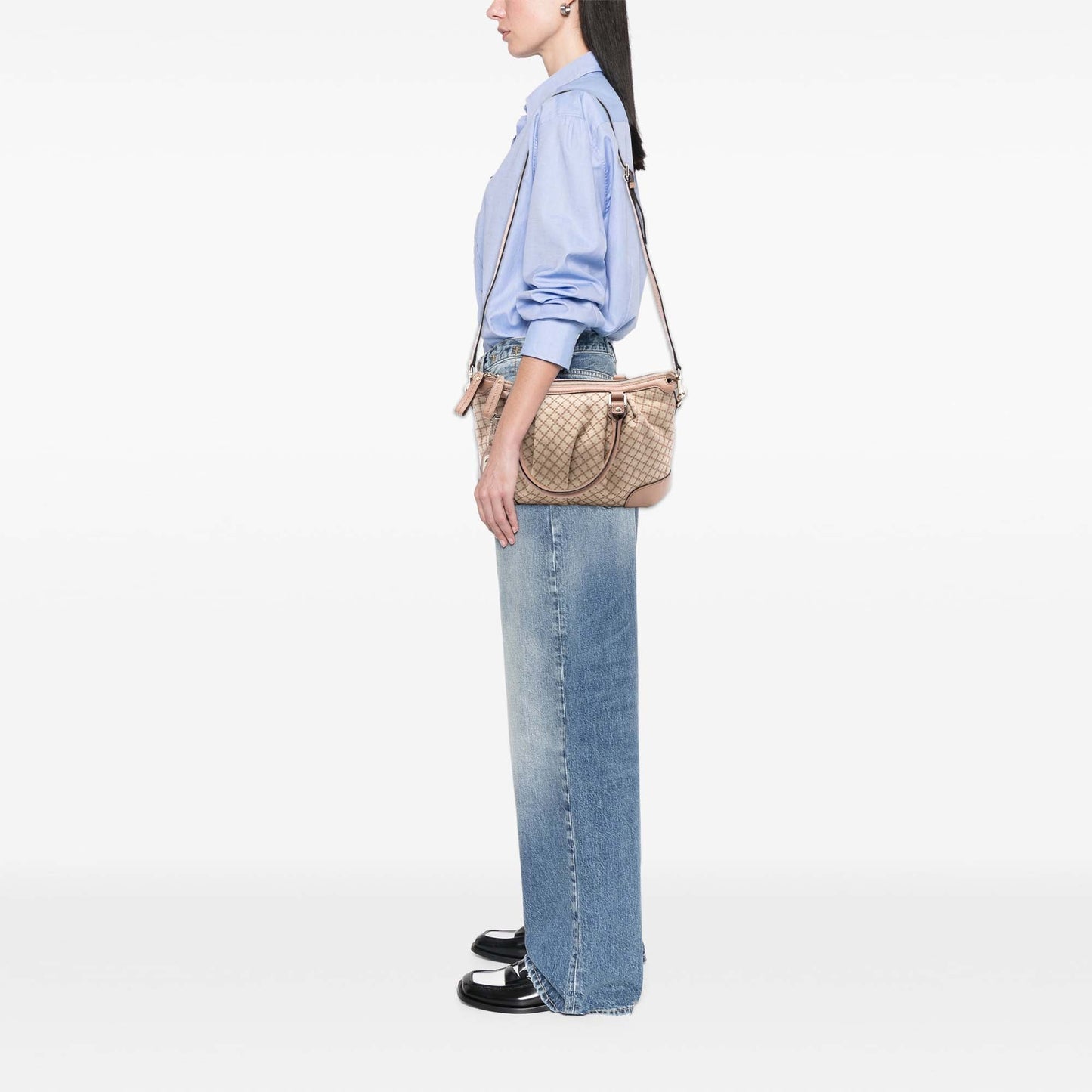 Gucci Diamante Canvas Sukey Satchel