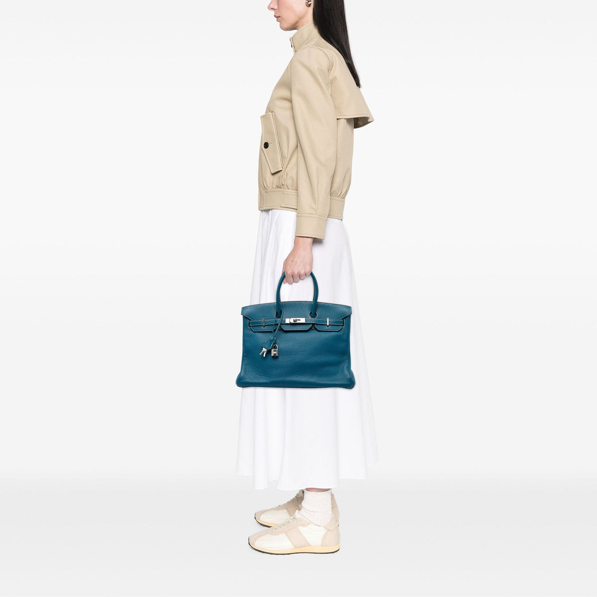 Hermès Clemence Birkin Retourne 35 — Blue