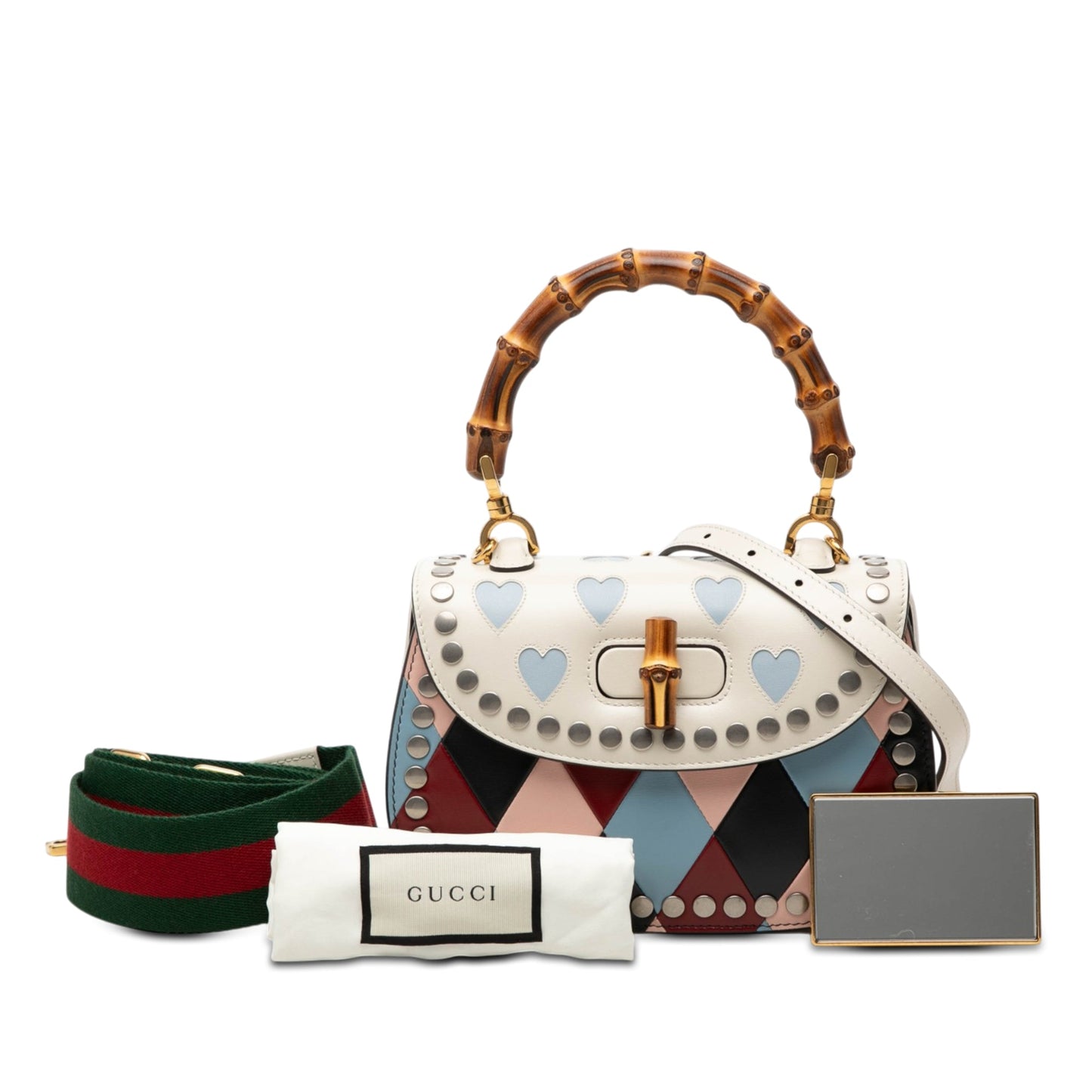 Gucci Small Calfskin Lovelight Bamboo Top Handle Bag