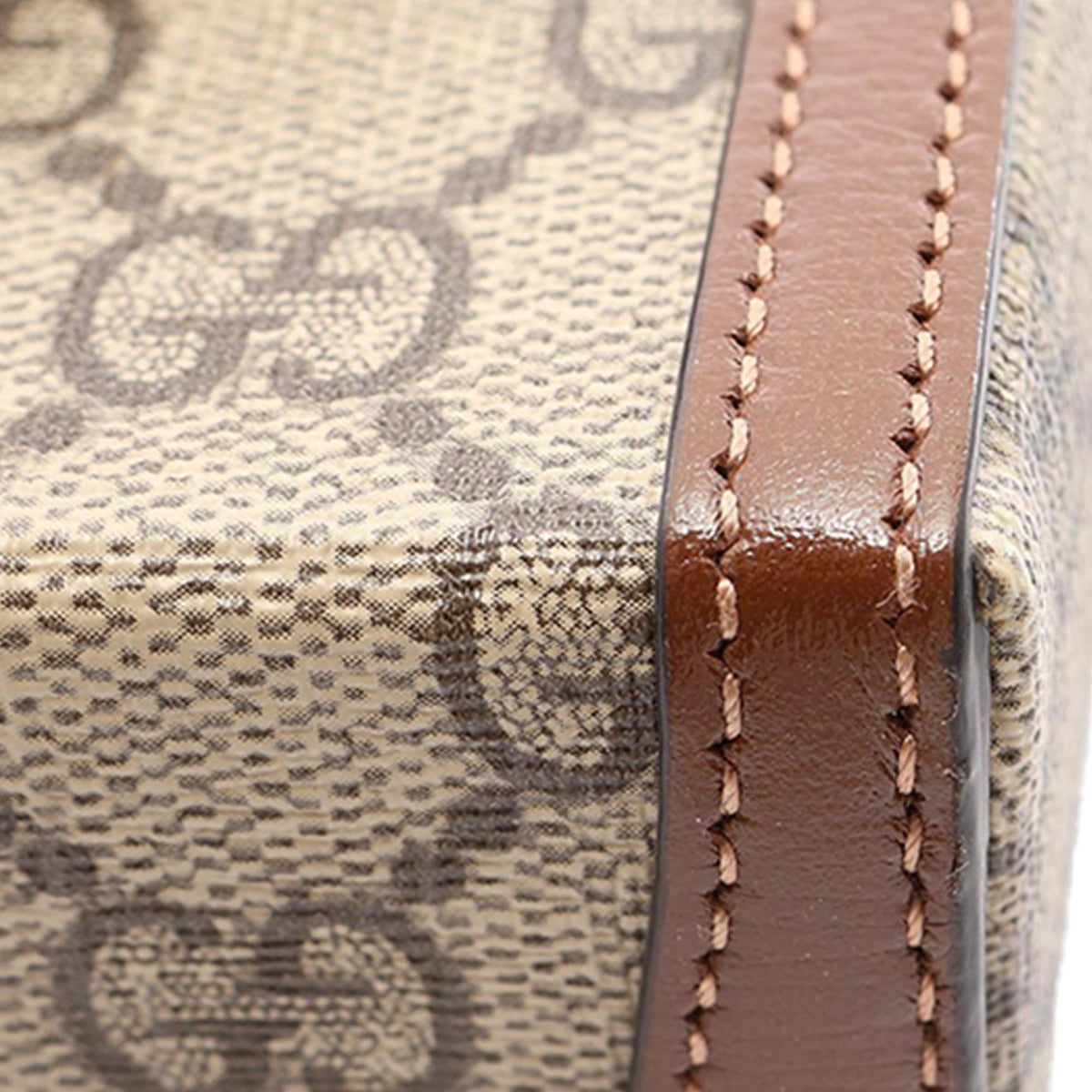 Gucci Mini GG Supreme Horsebit 1955 Crossbody — Beige