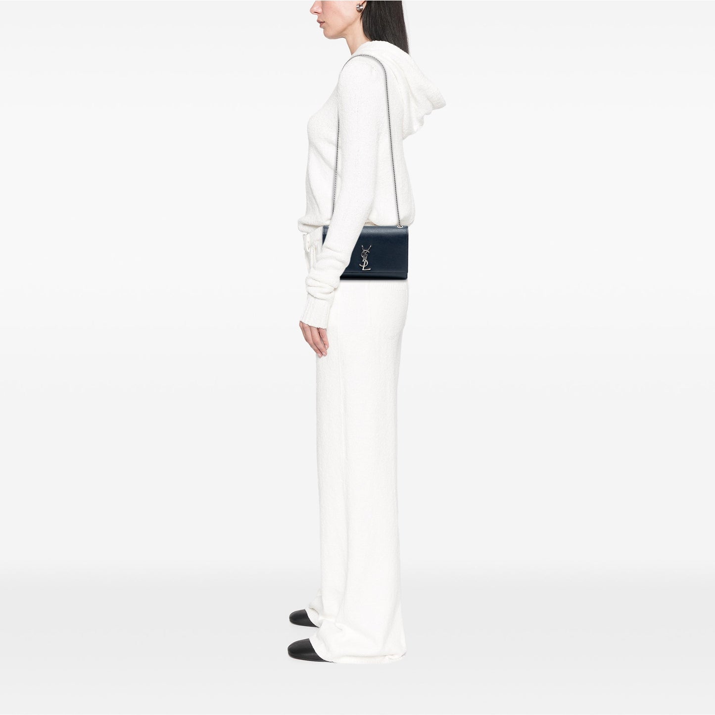 Saint Laurent Medium Grain De Poudre Monogram Kate Crossbody
