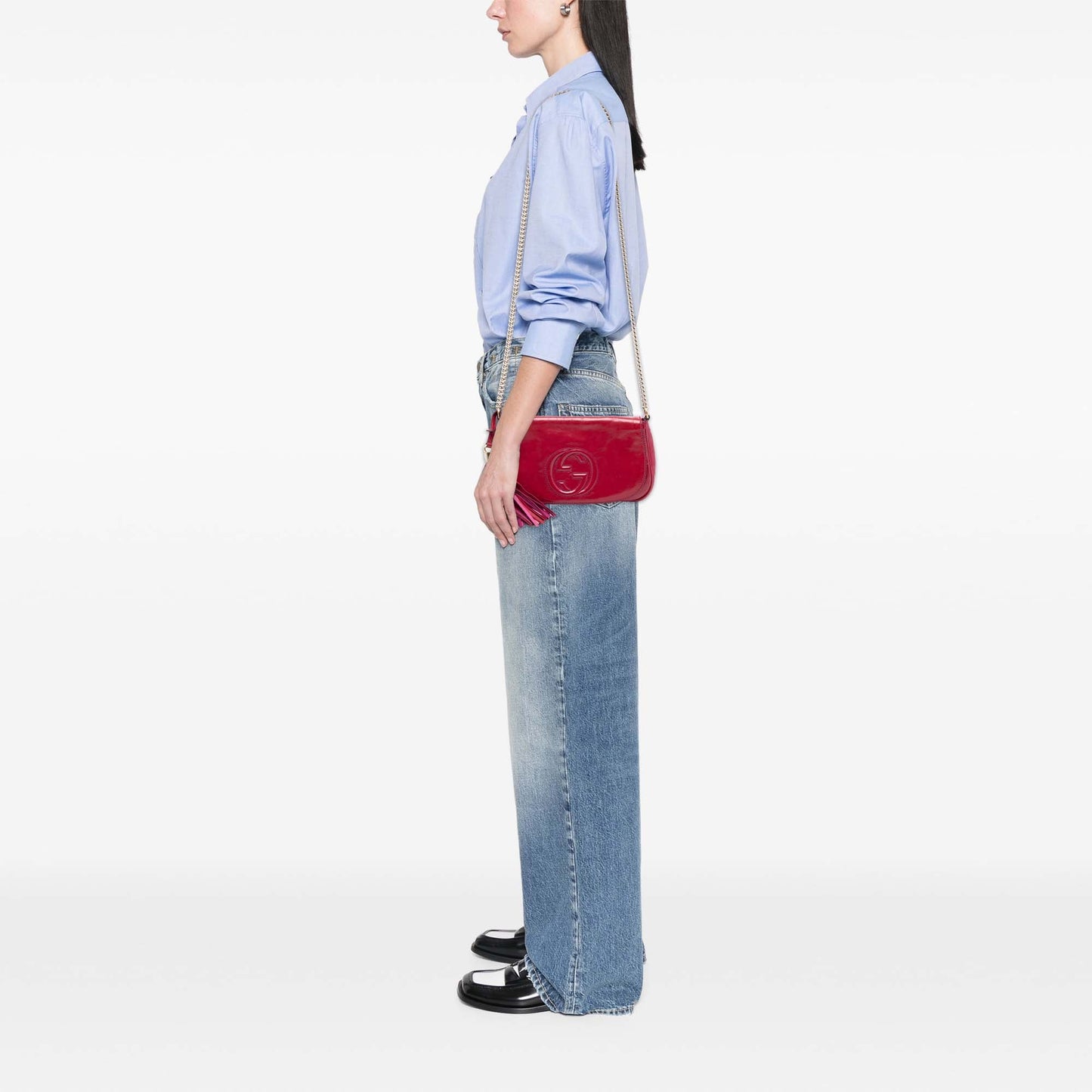 Medium Patent Soho Chain Flap Crossbody
