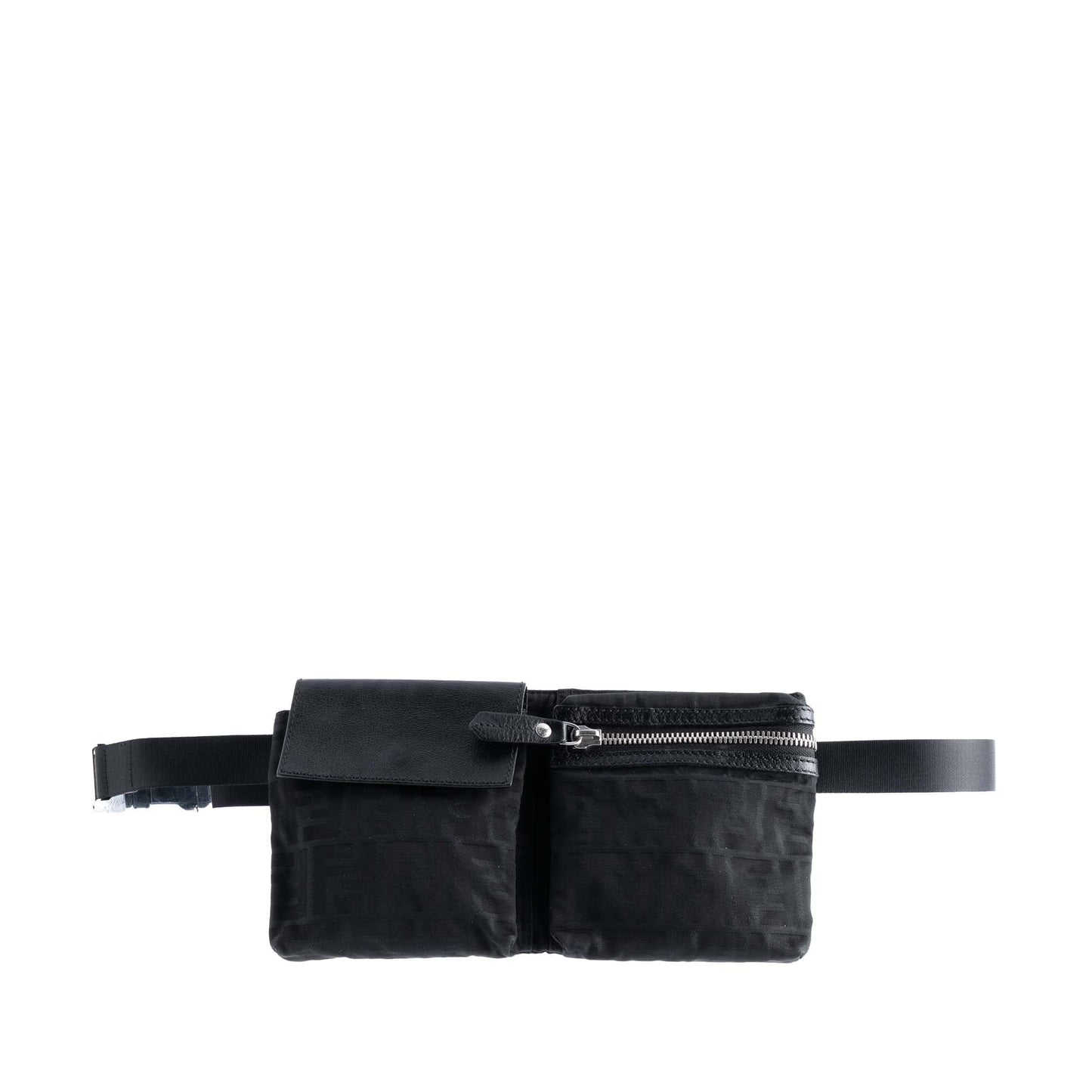 Fendi Zucca Canvas Double Pocket Belt Bag