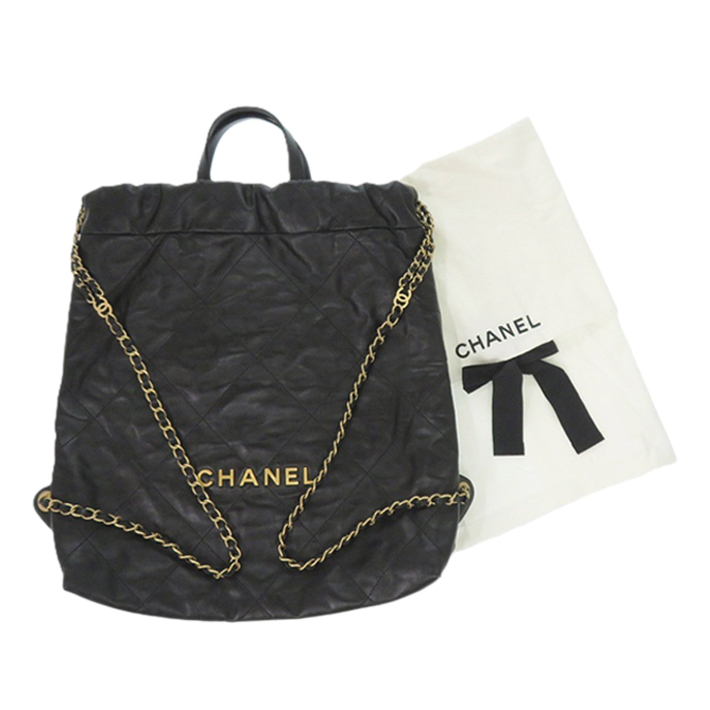 Chanel Large Quilted Shiny Calfskin 22 Backpack