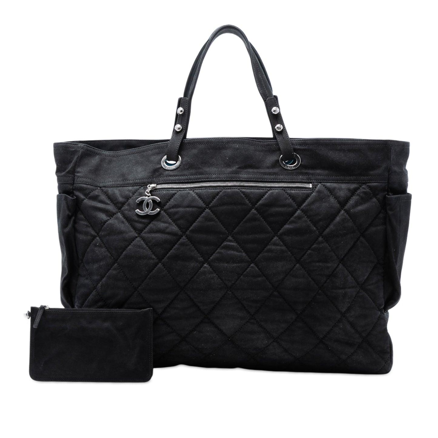 Chanel XL Quilted Coated Canvas Paris Biarritz Tote