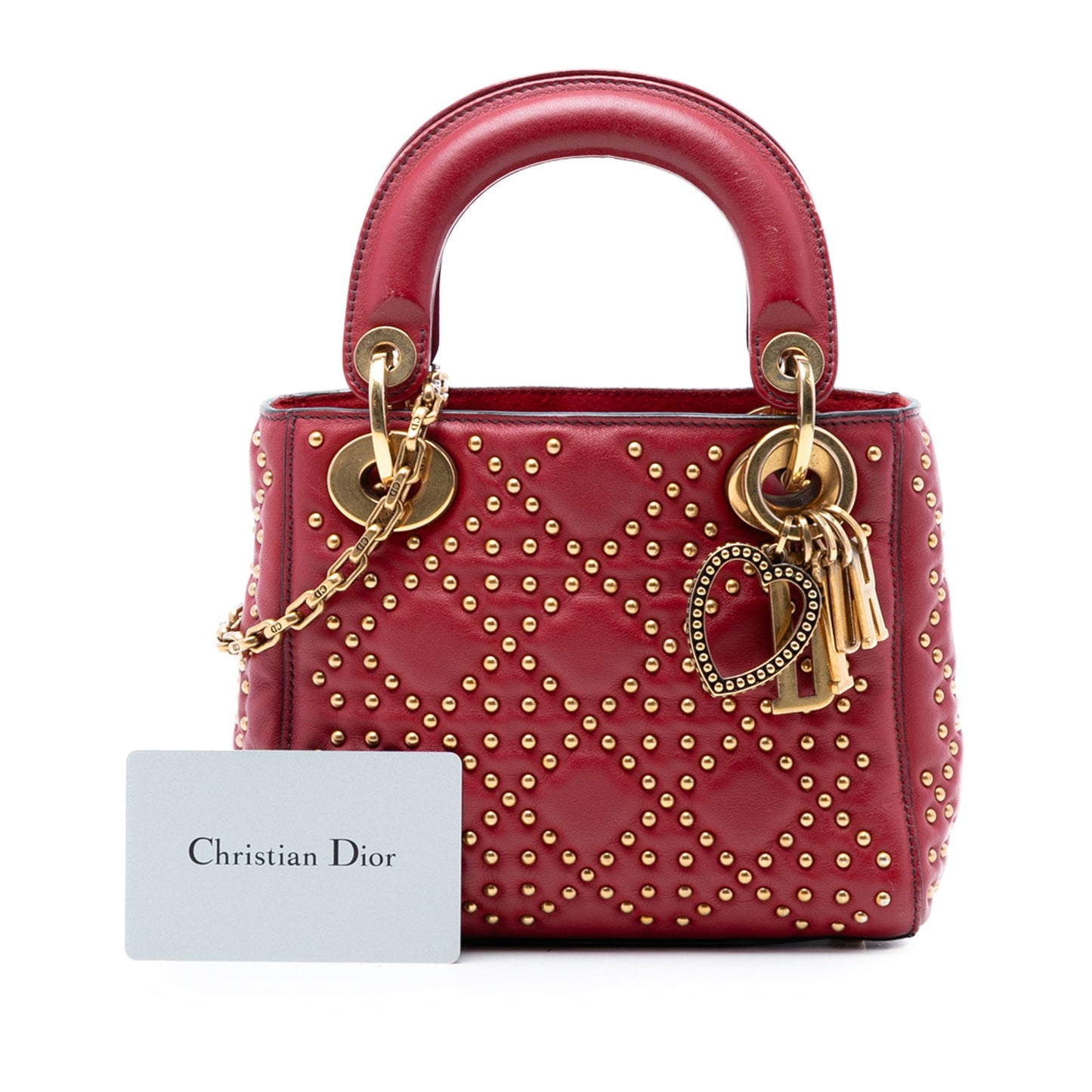 Dior Mini Lambskin Cannage Studded Supple Lady Dior