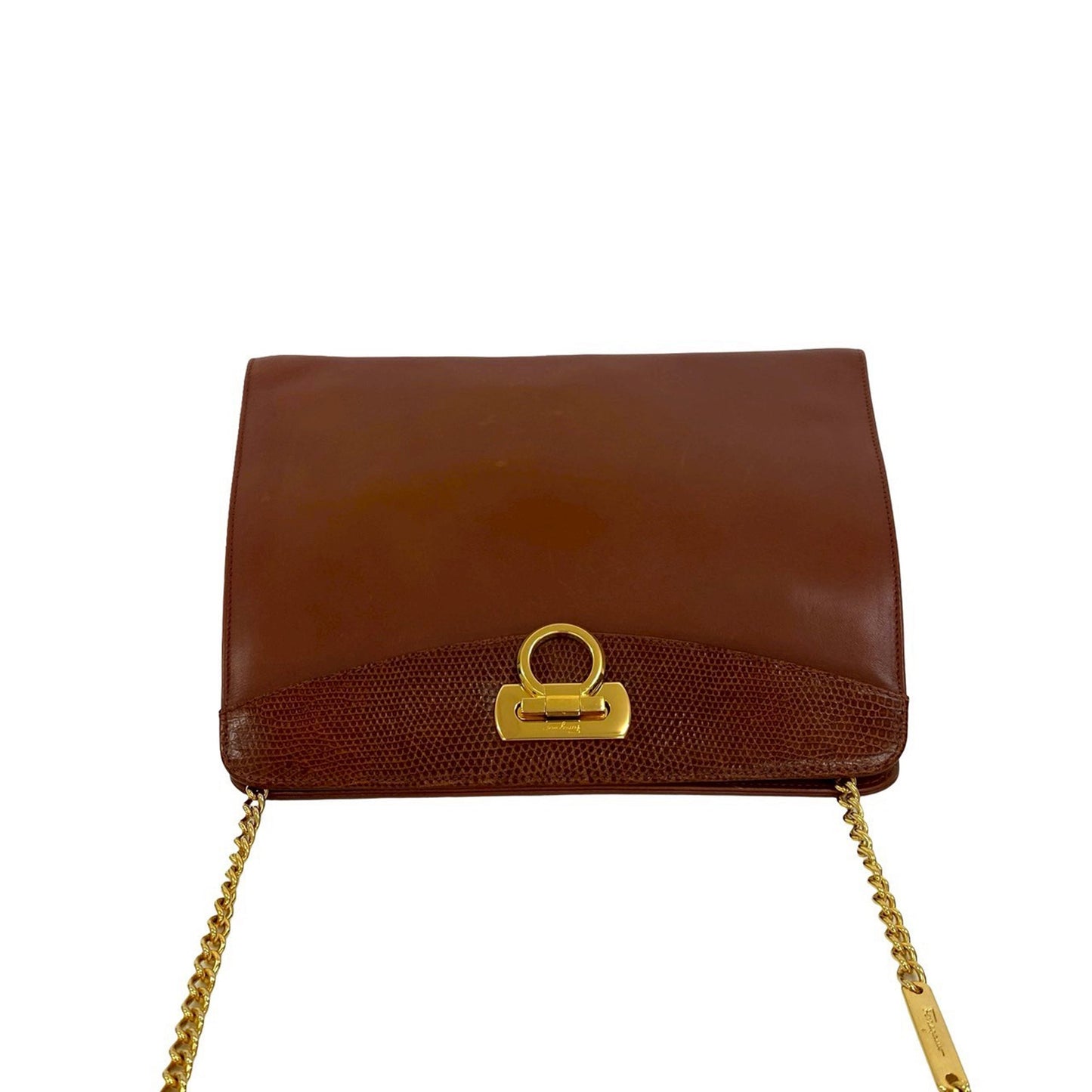 Ferragamo Leather Gancini Chain Crossbody