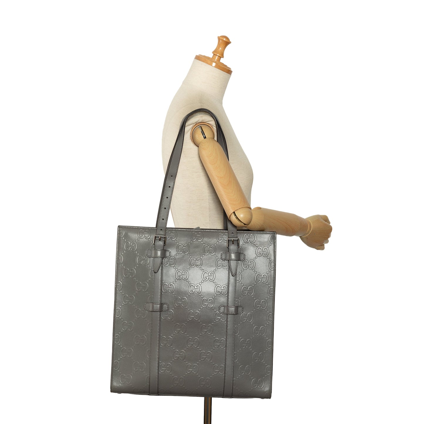Gucci GG Embossed Leather Vertical Tote