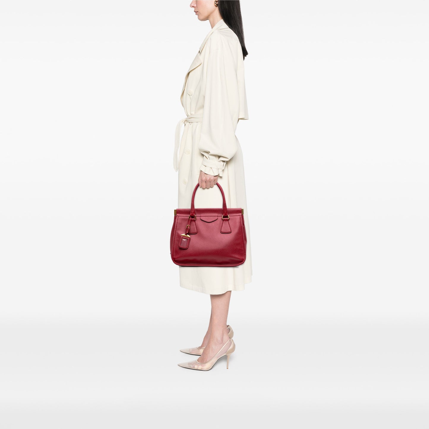 Prada Saffiano Lux Frame Tote