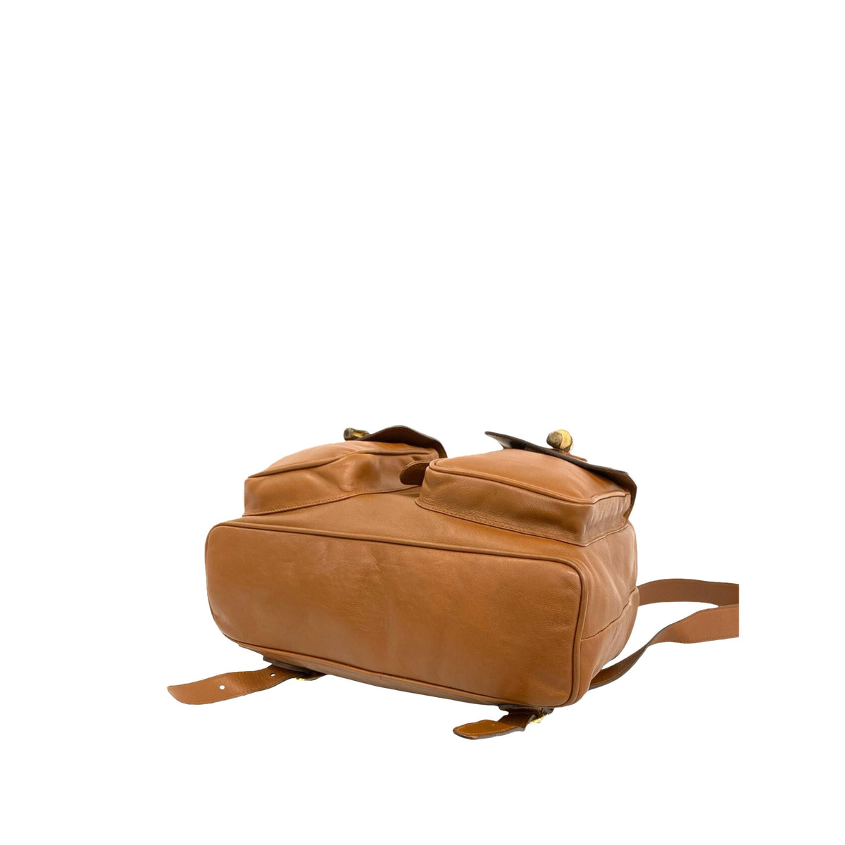 Gucci Large Calfskin Bamboo Drawstring Backpack — Beige