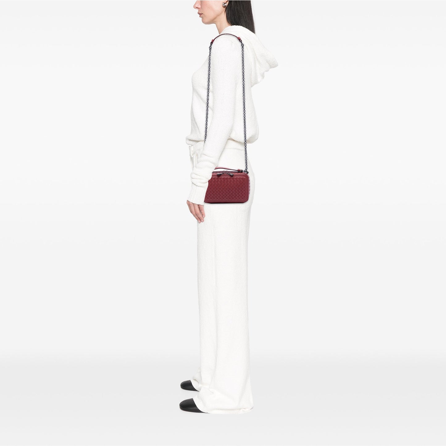 Bottega Veneta Nappa Intrecciato Double Zip Shoulder Bag