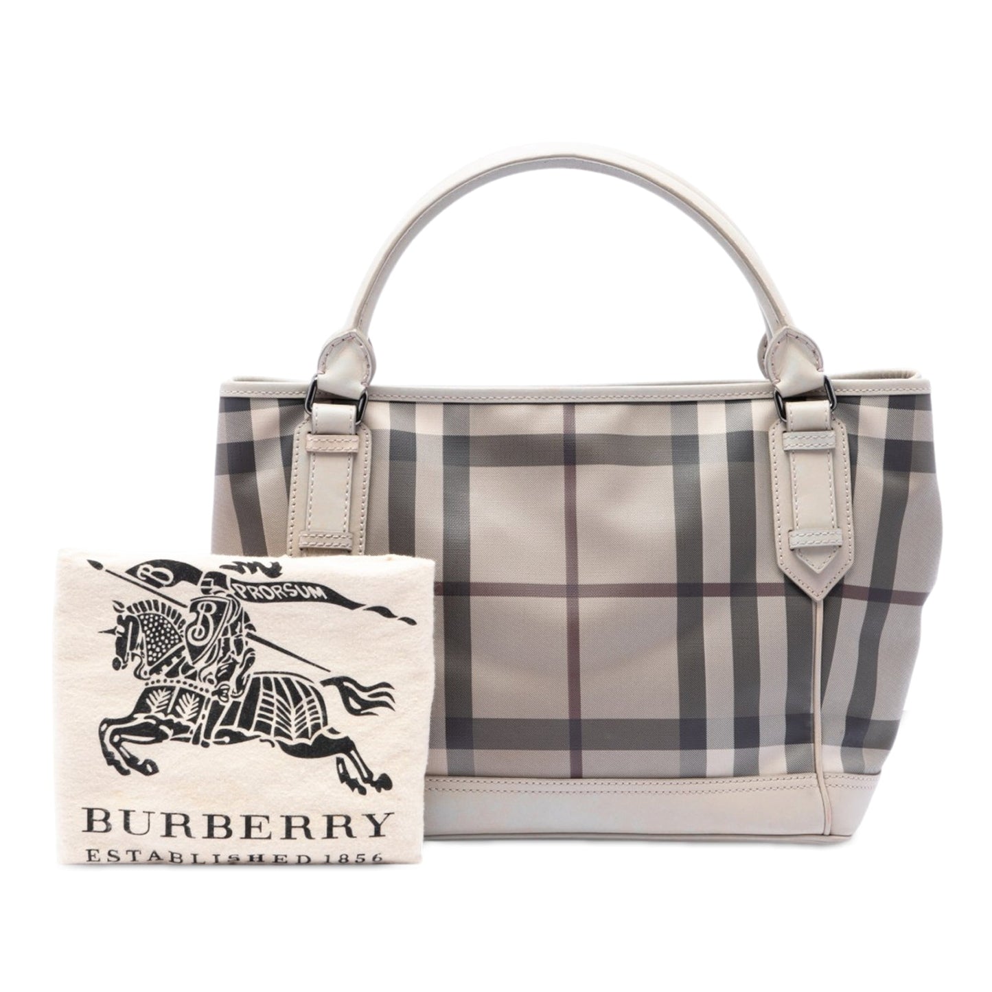 Burberry Smoke Check Coated Canvas Tote