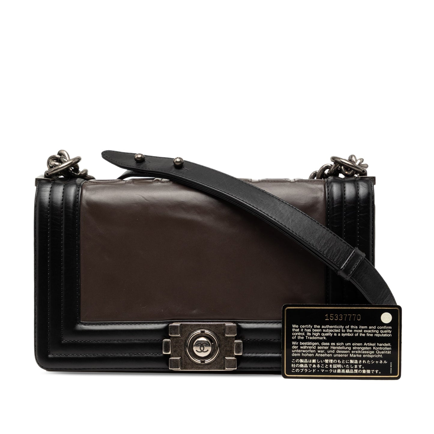 Chanel Old Medium Bicolor Glazed Calfskin Boy Flap