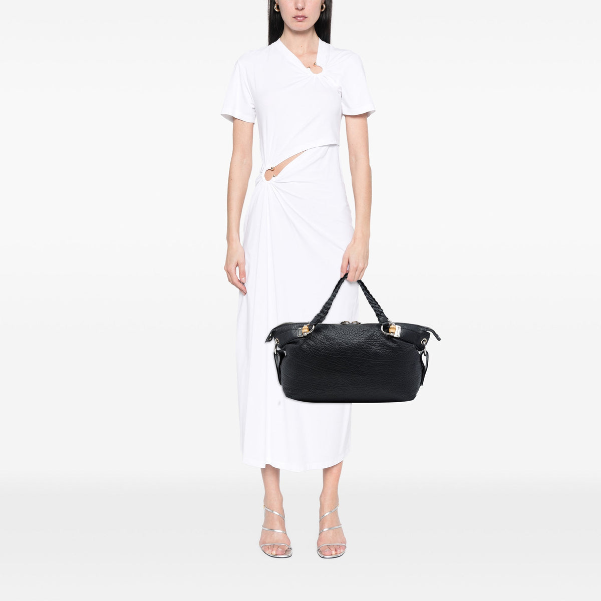 Gucci Medium Calfskin Bamboo Bar Tote — Black