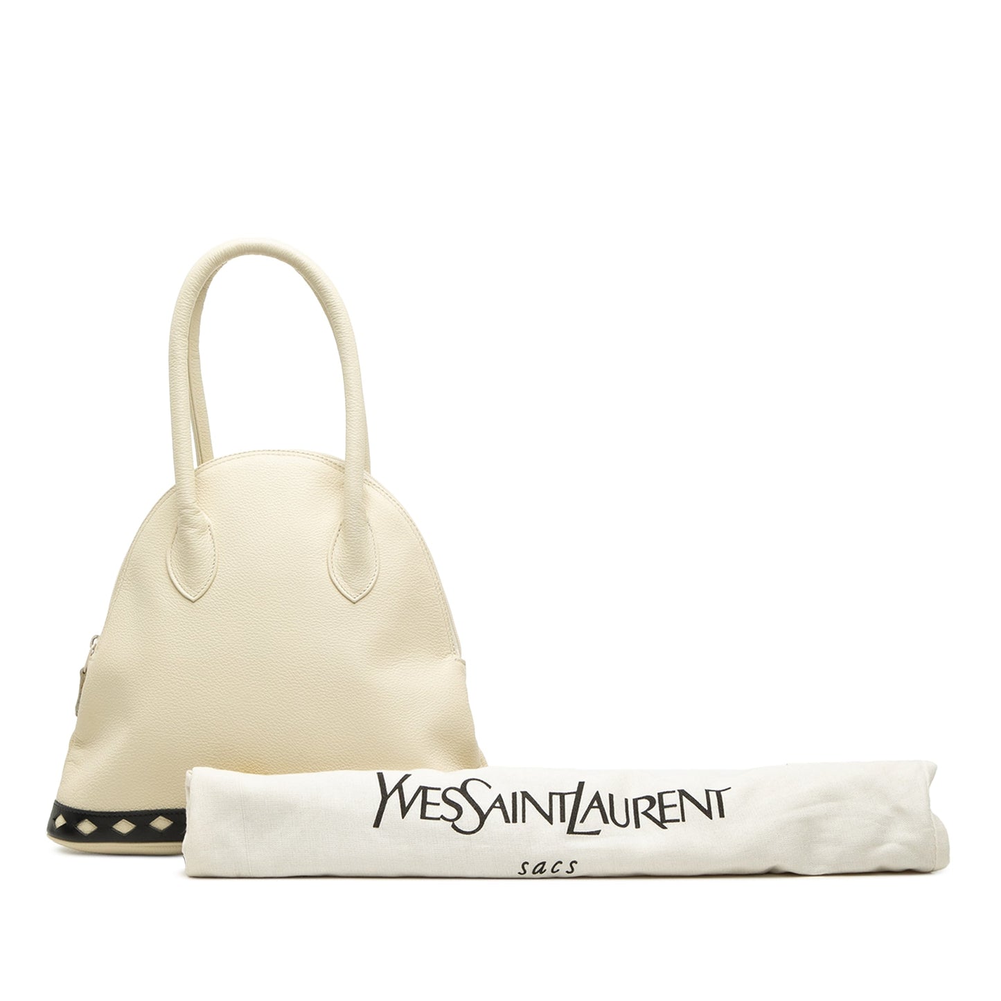 Saint Laurent Leather Dome Diamond Cut Handbag