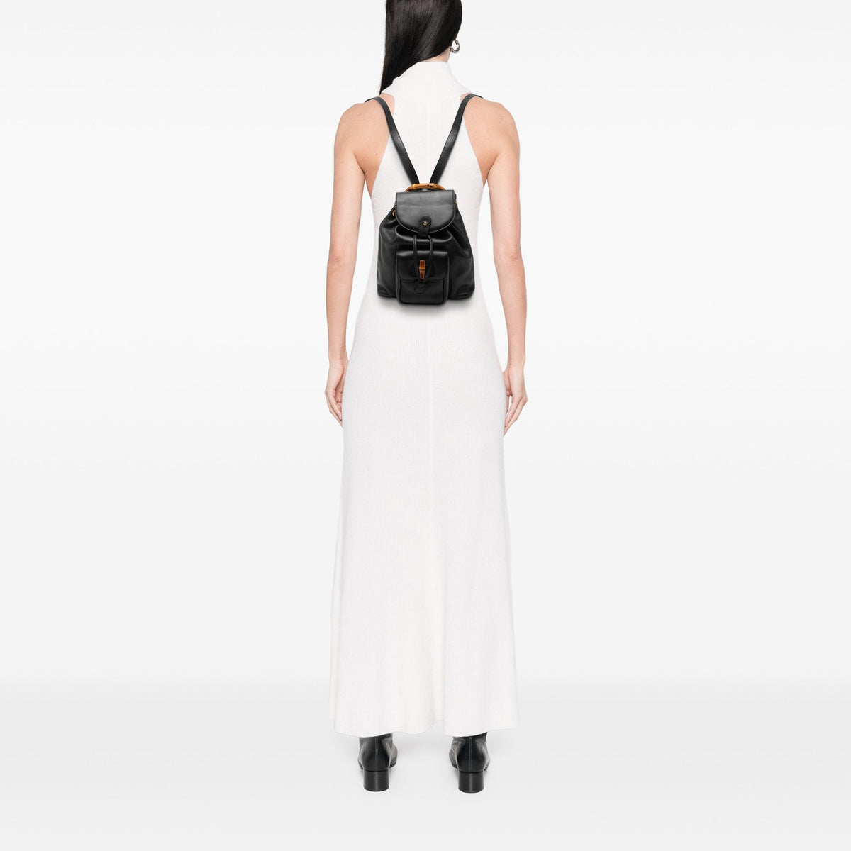 Gucci Calfskin Bamboo Drawstring Backpack