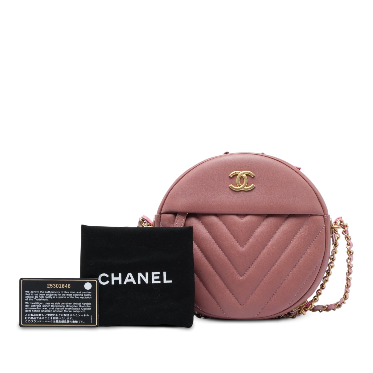 Chanel Chevron Lambskin Round As Earth Crossbody