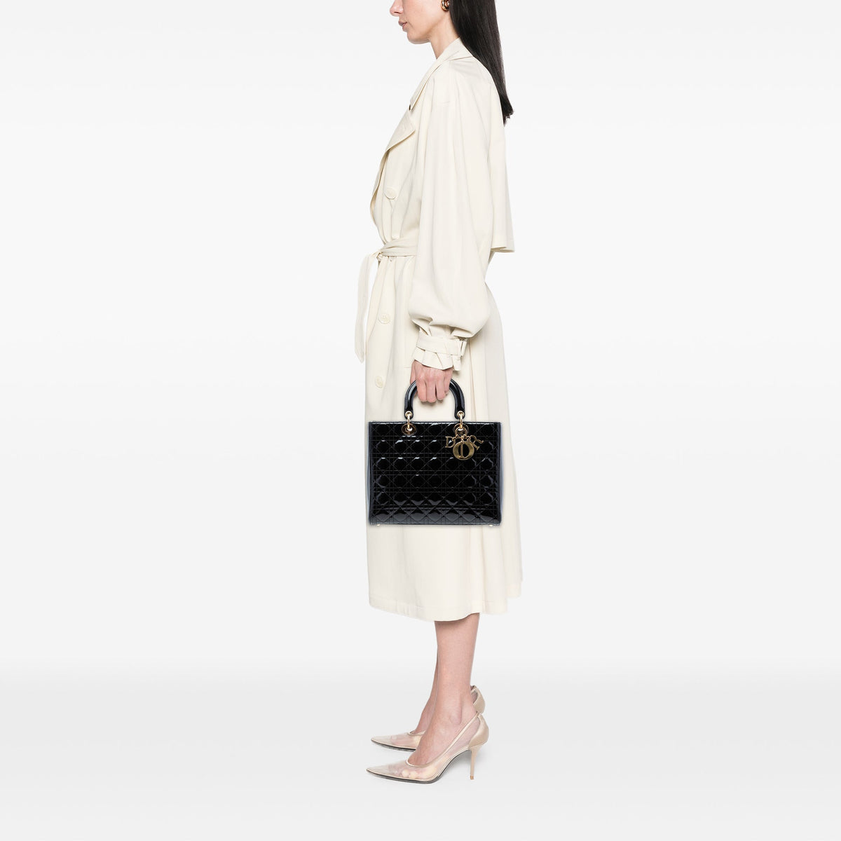 Dior Large Patent Cannage Lady Dior