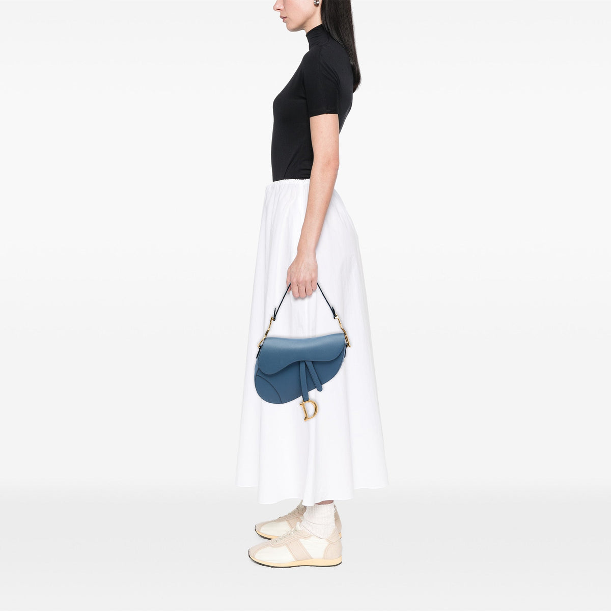 Dior Grained Calfskin Saddle Bag — Blue