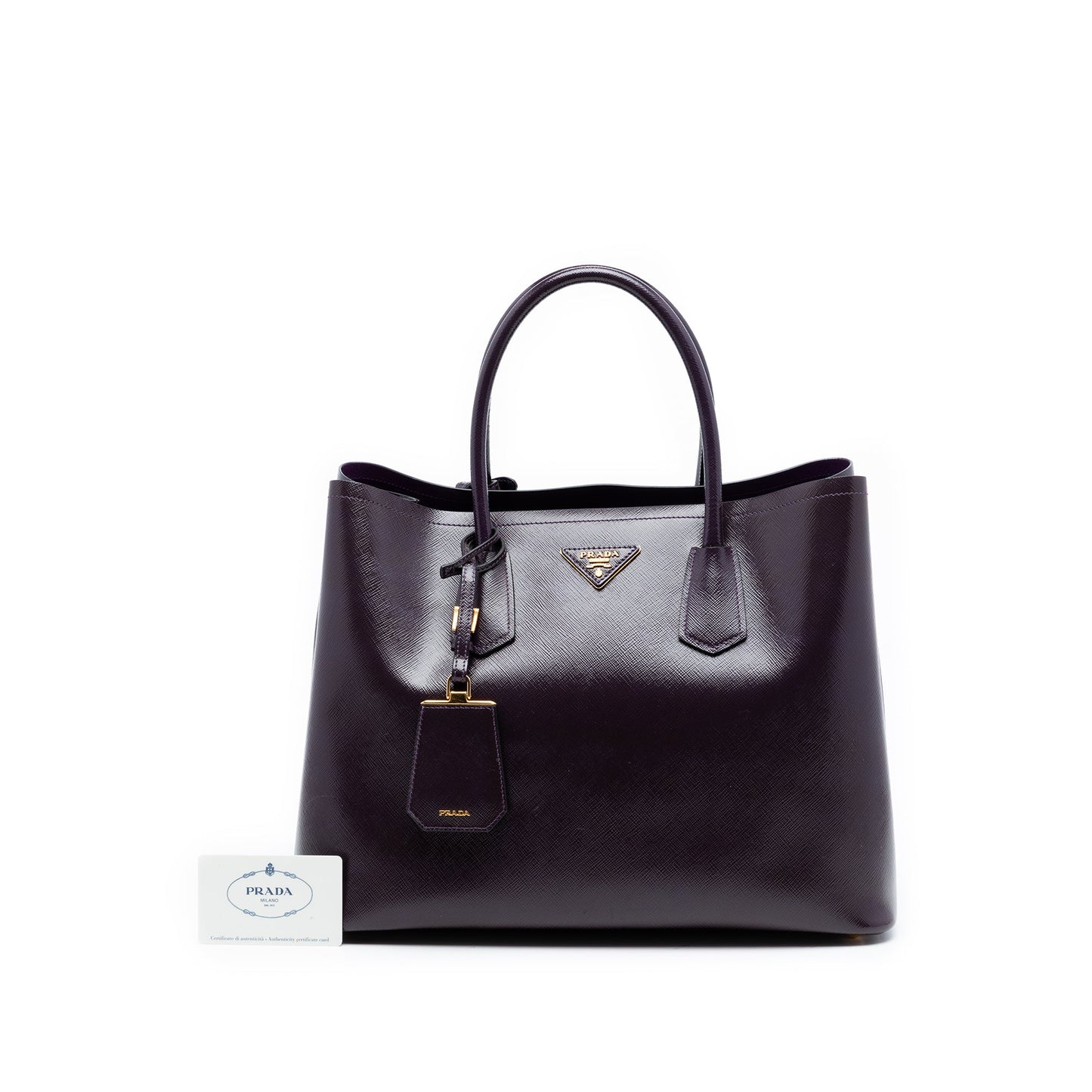 Prada Medium Saffiano Cuir Double Satchel