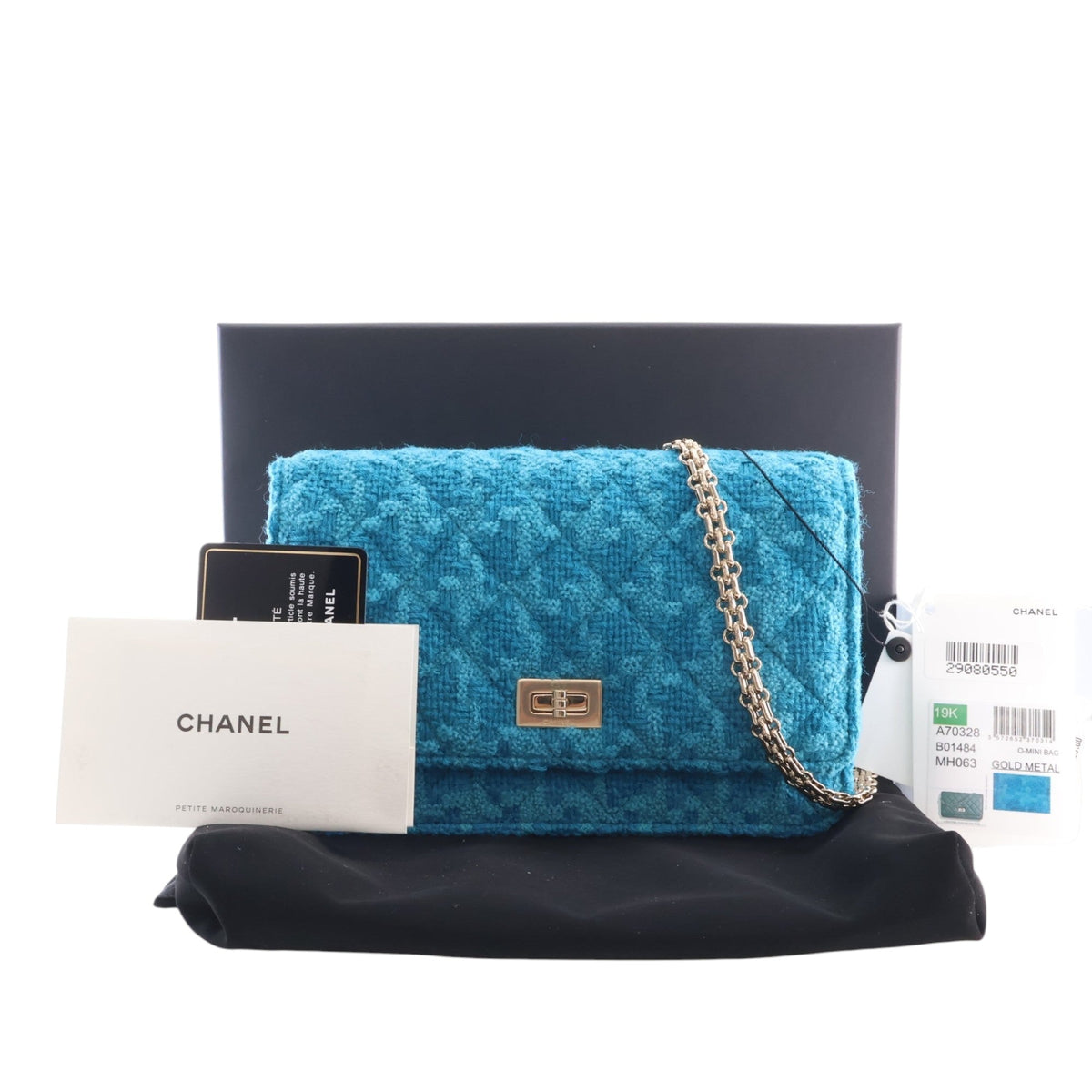 Chanel Quilted Tweed Reissue 2.55 Wallet On Chain