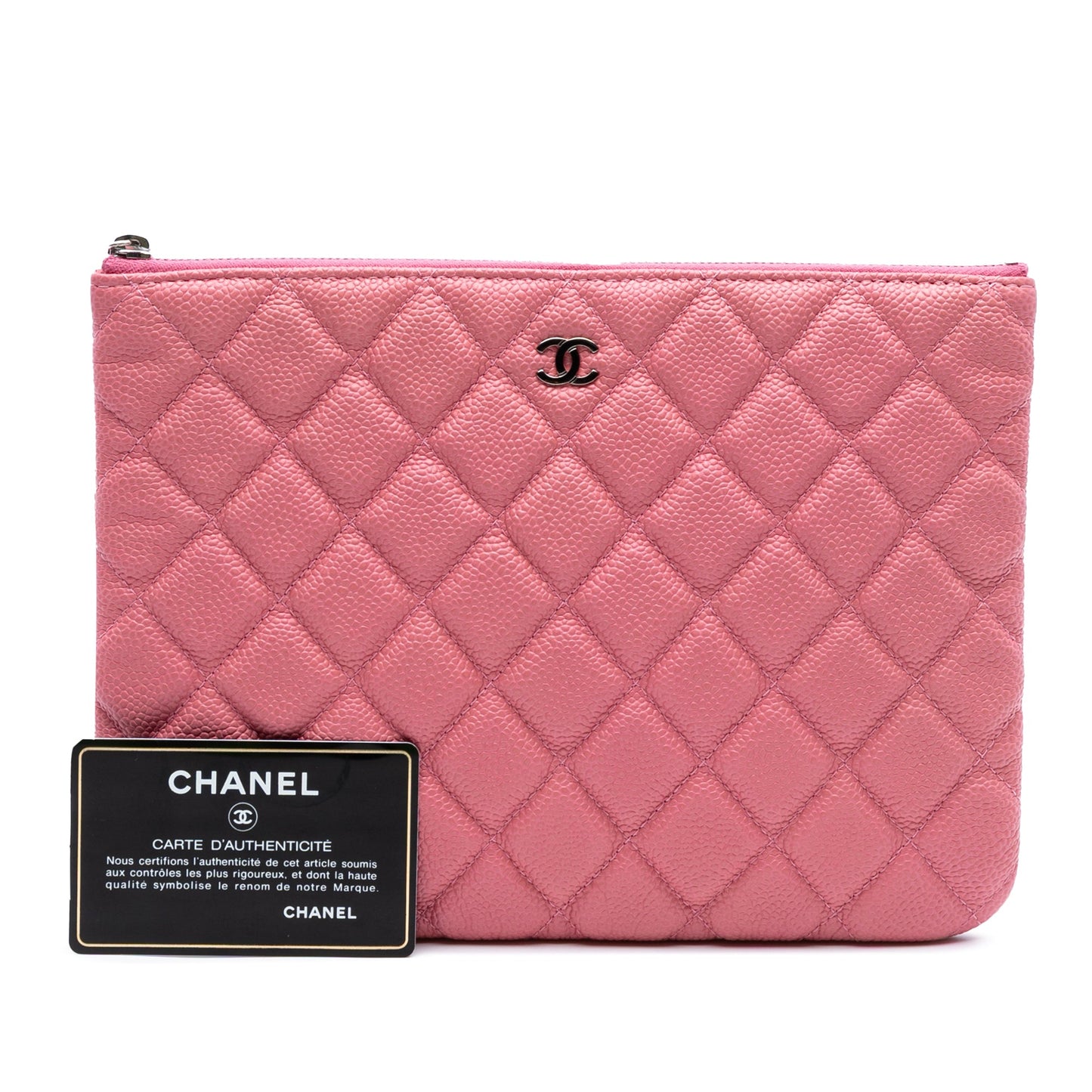 Chanel Small Quilted Caviar O Case Clutch