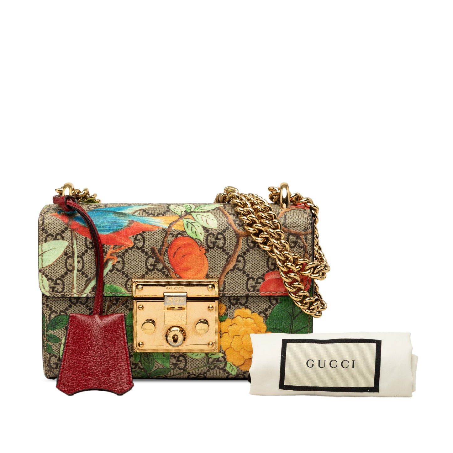 Gucci Small GG Supreme Tian Padlock Crossbody