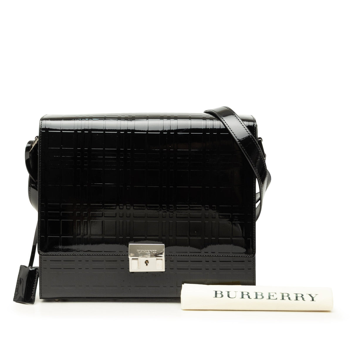 Burberry House Check Embossed Patent Crossbody