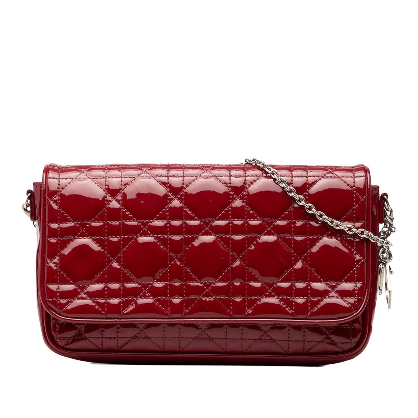 Dior Patent Cannage Lady Dior Wallet On Chain