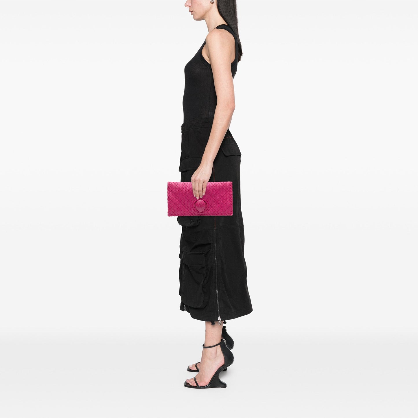 Bottega Veneta Nappa Intrecciato Turn Lock Clutch