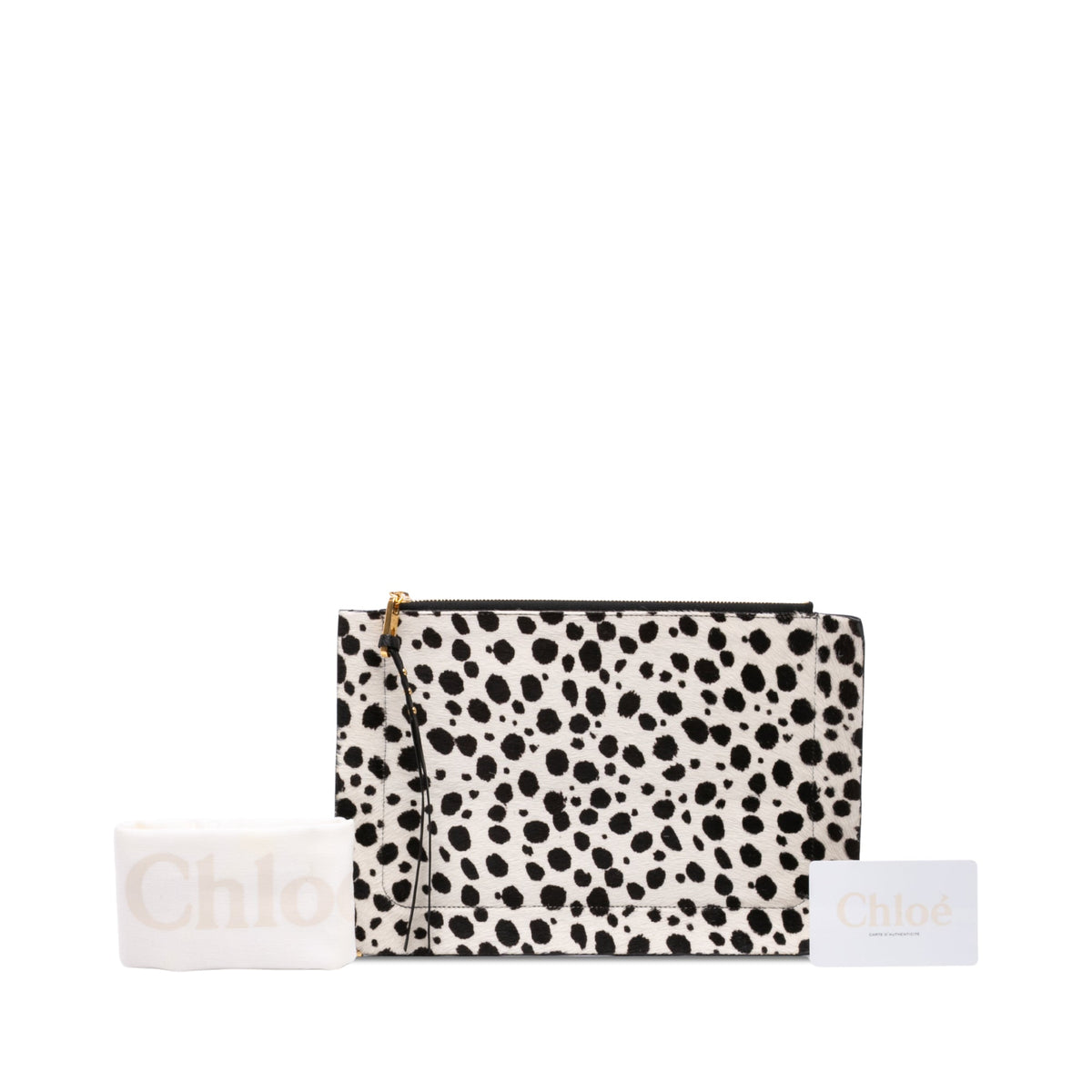 Chloé Ponyhair Dalmatian Print Clutch