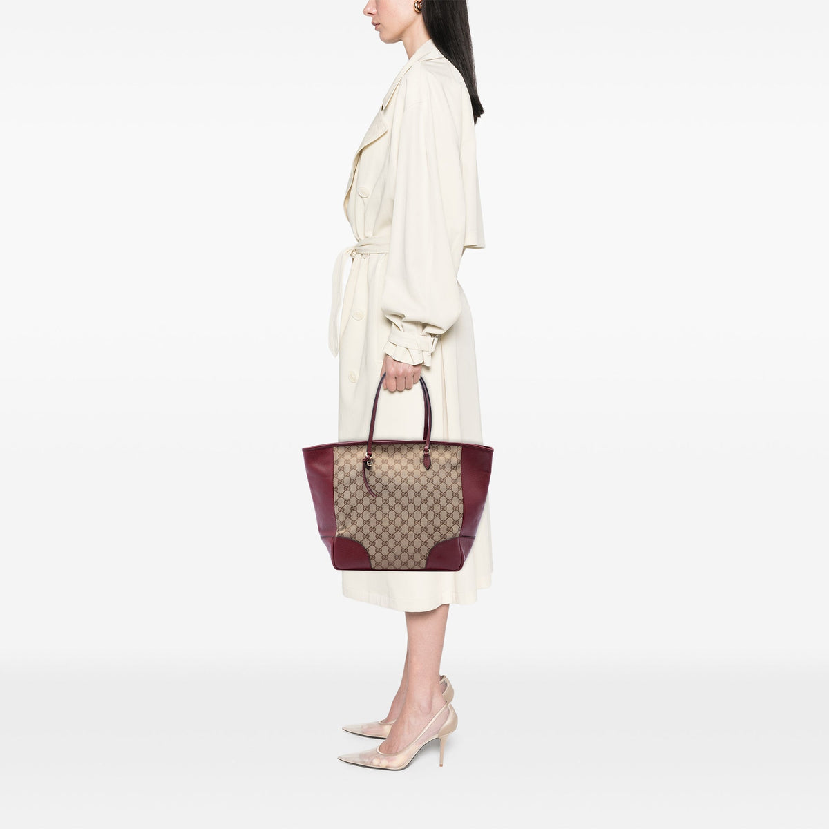 Gucci GG Canvas and Calfskin Bree Tote