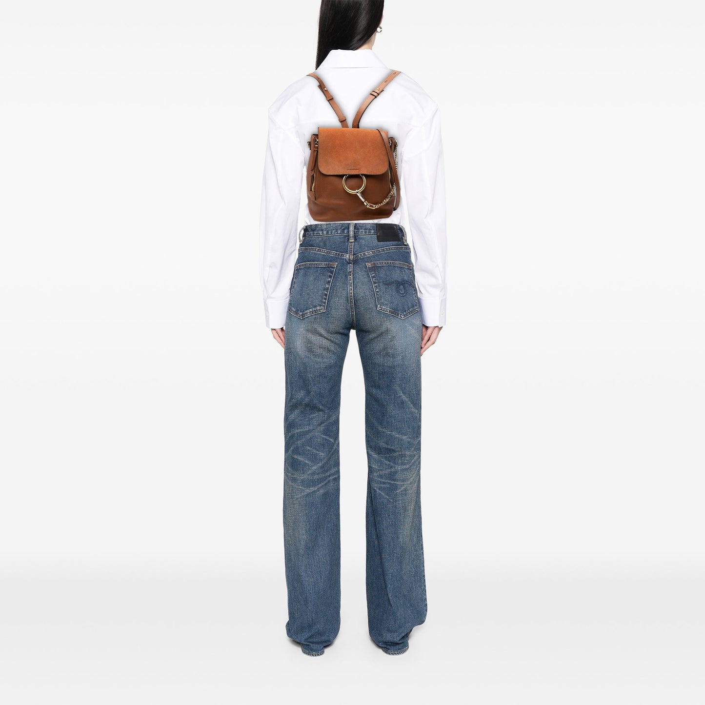 Chloé Medium Calfskin and Suede Faye Backpack