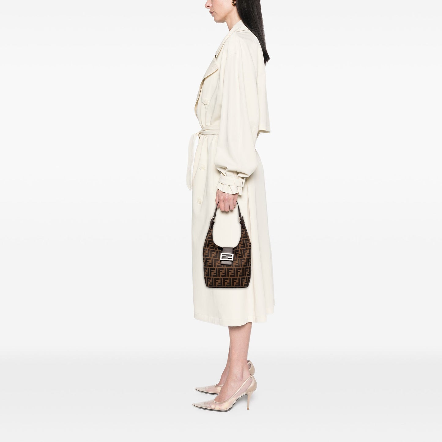 Fendi Zucca Canvas Shoulder Bag