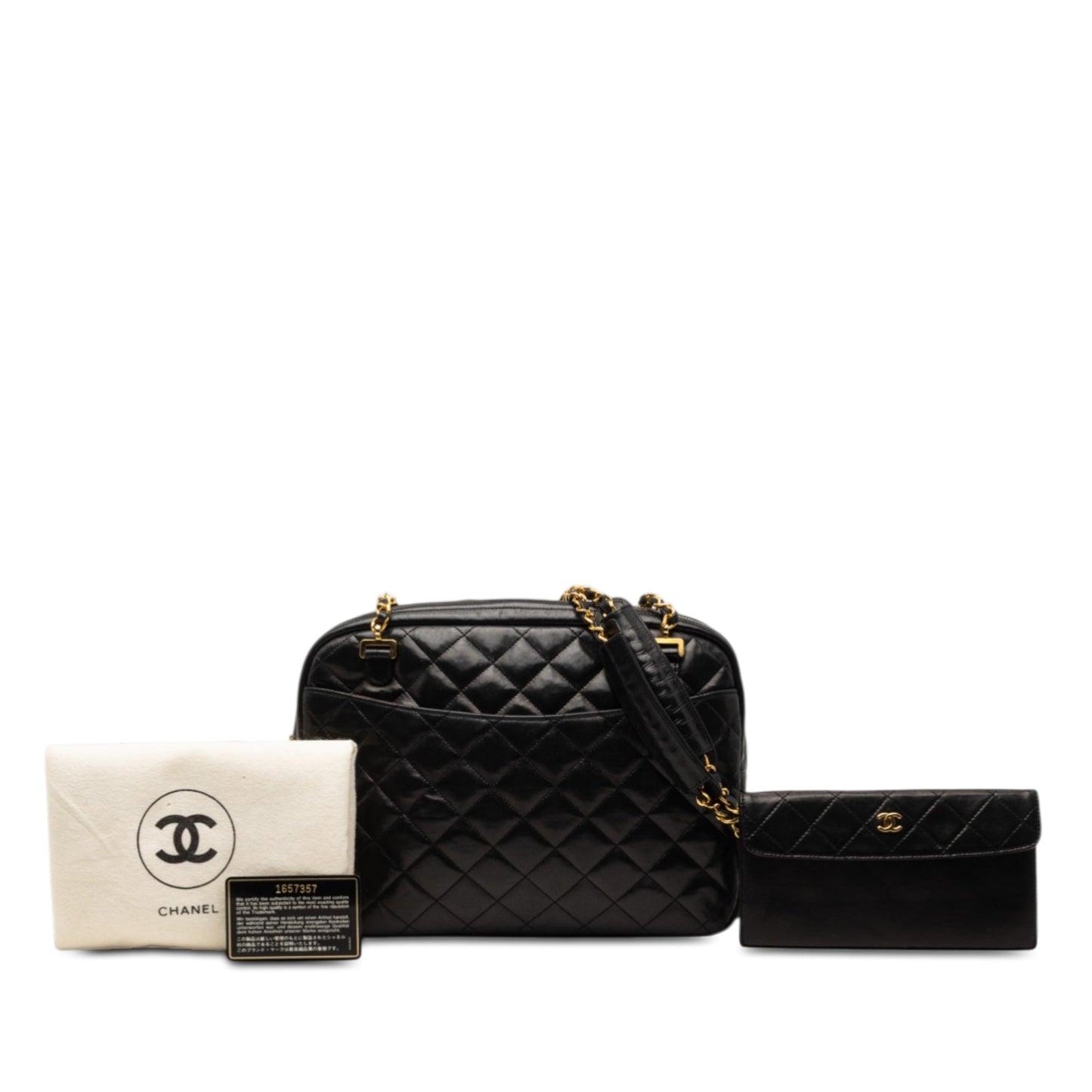 CC Quilted Lambskin Front Pocket Chain Camera Bag