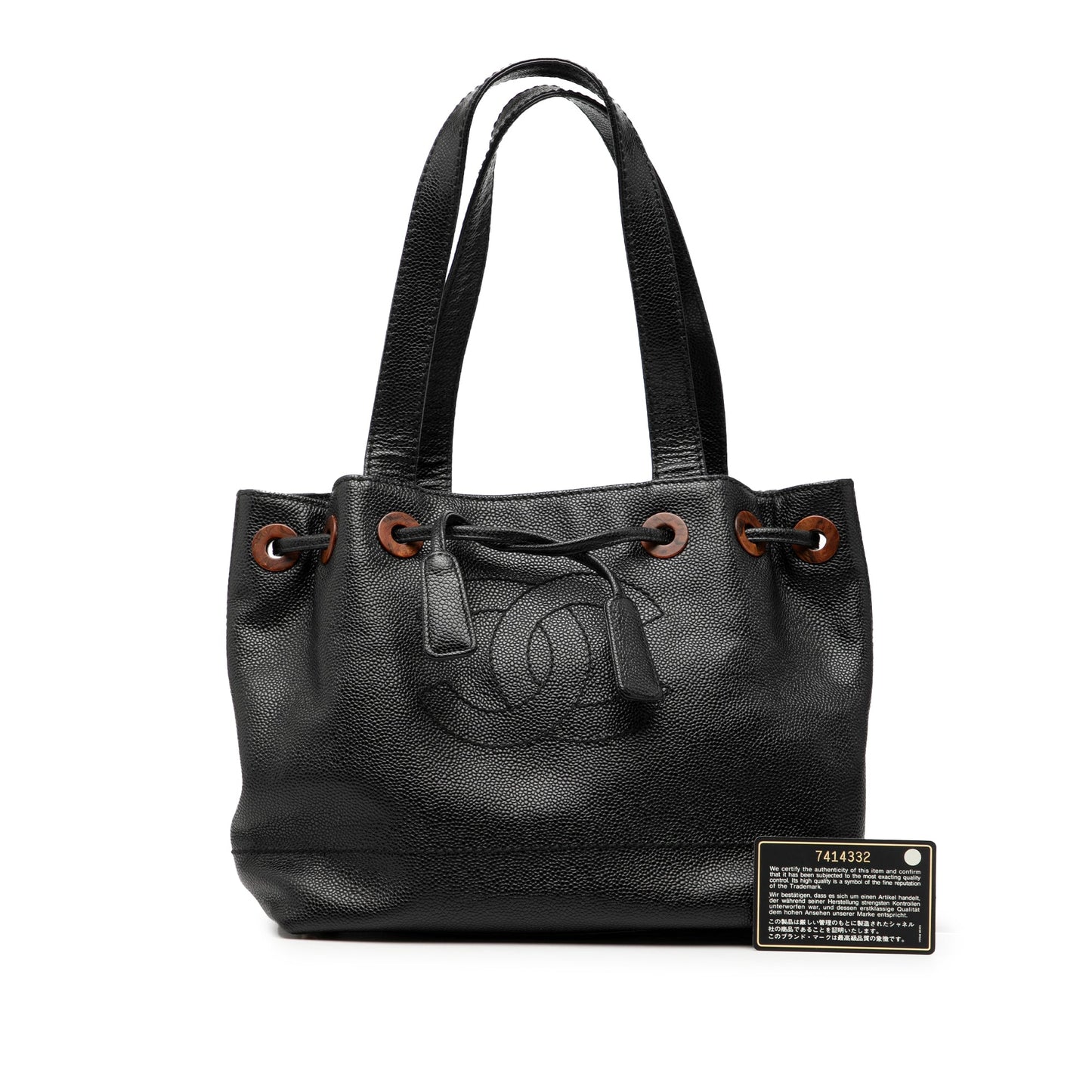 Chanel CC Caviar Drawstring Tote
