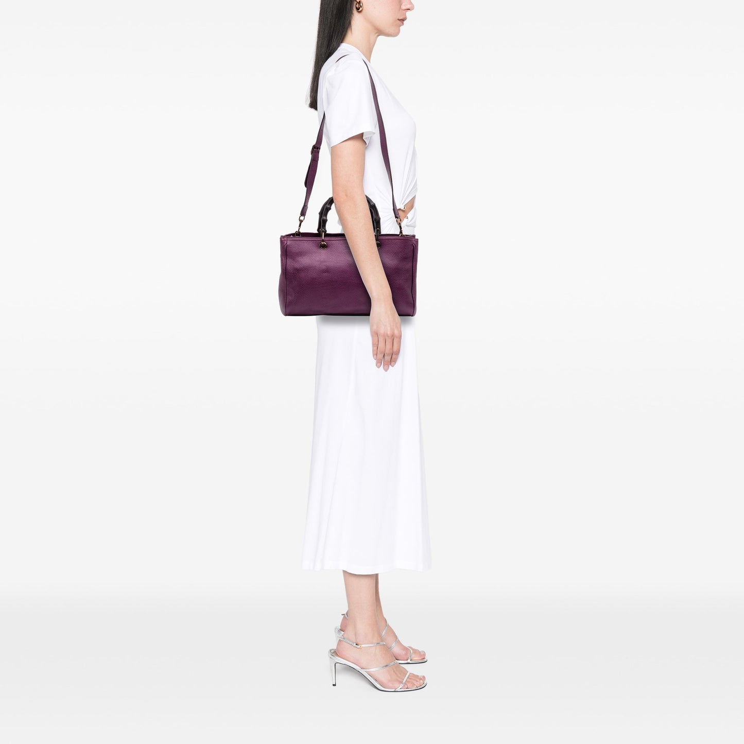 Gucci Medium Calfskin Bamboo Shopper Satchel