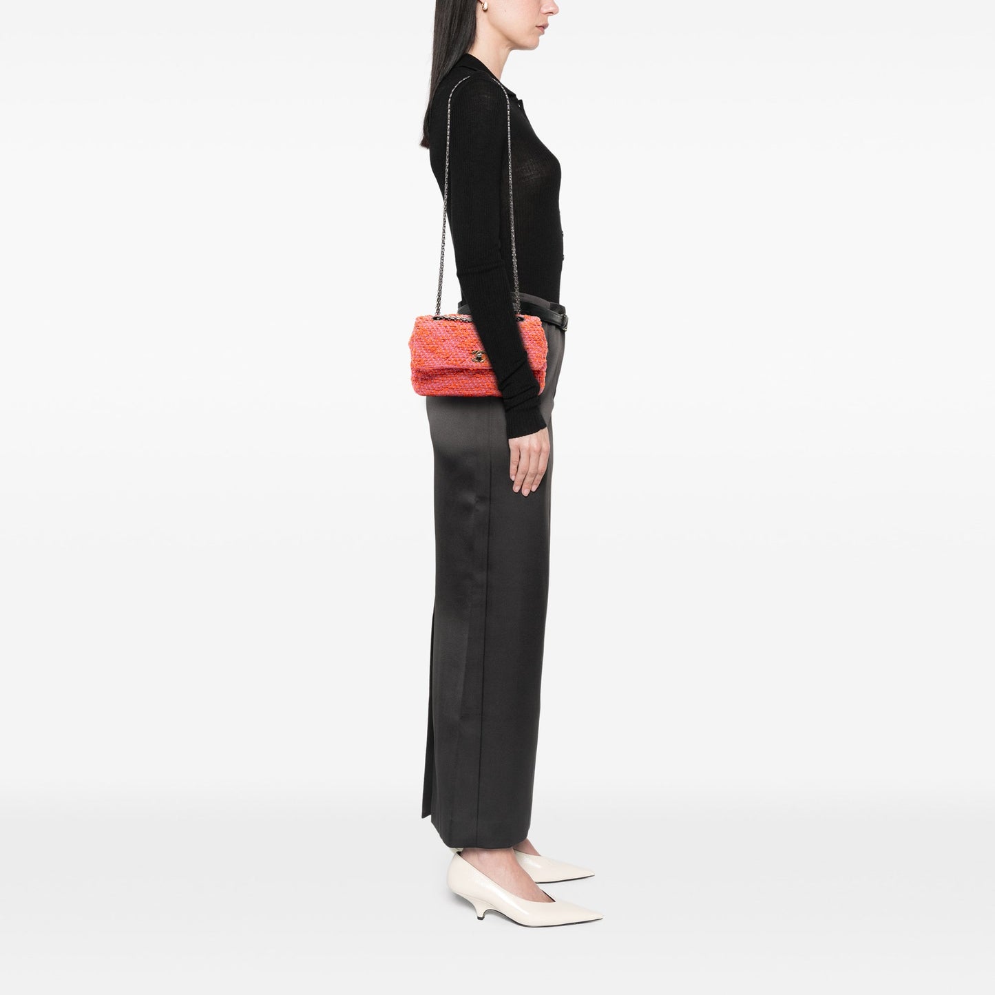 Chanel CC Quilted Tweed Flap