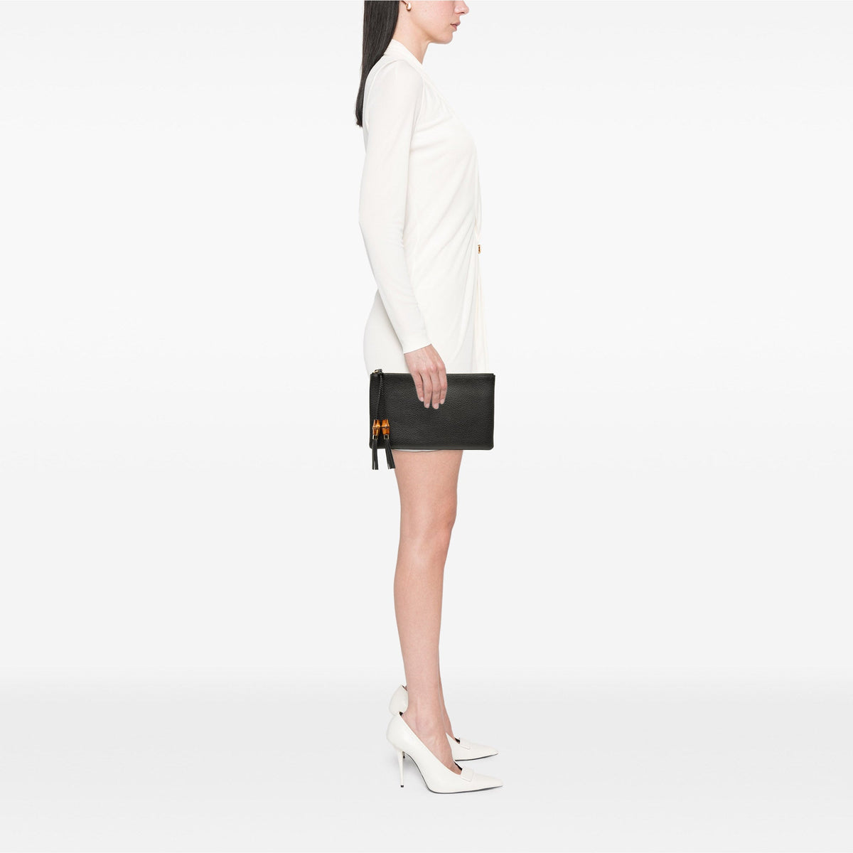 Gucci Calfskin Bamboo Clutch