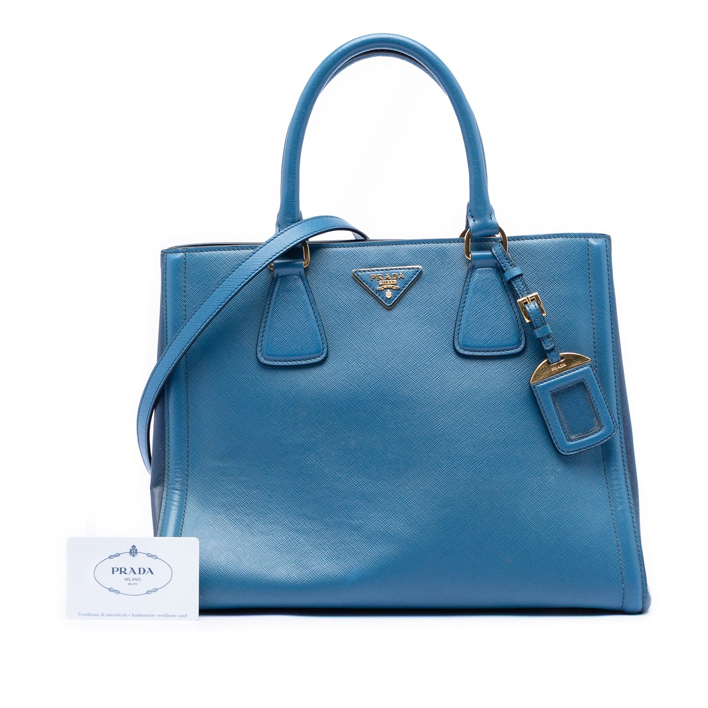 Bicolor Saffiano Lux Galleria Satchel