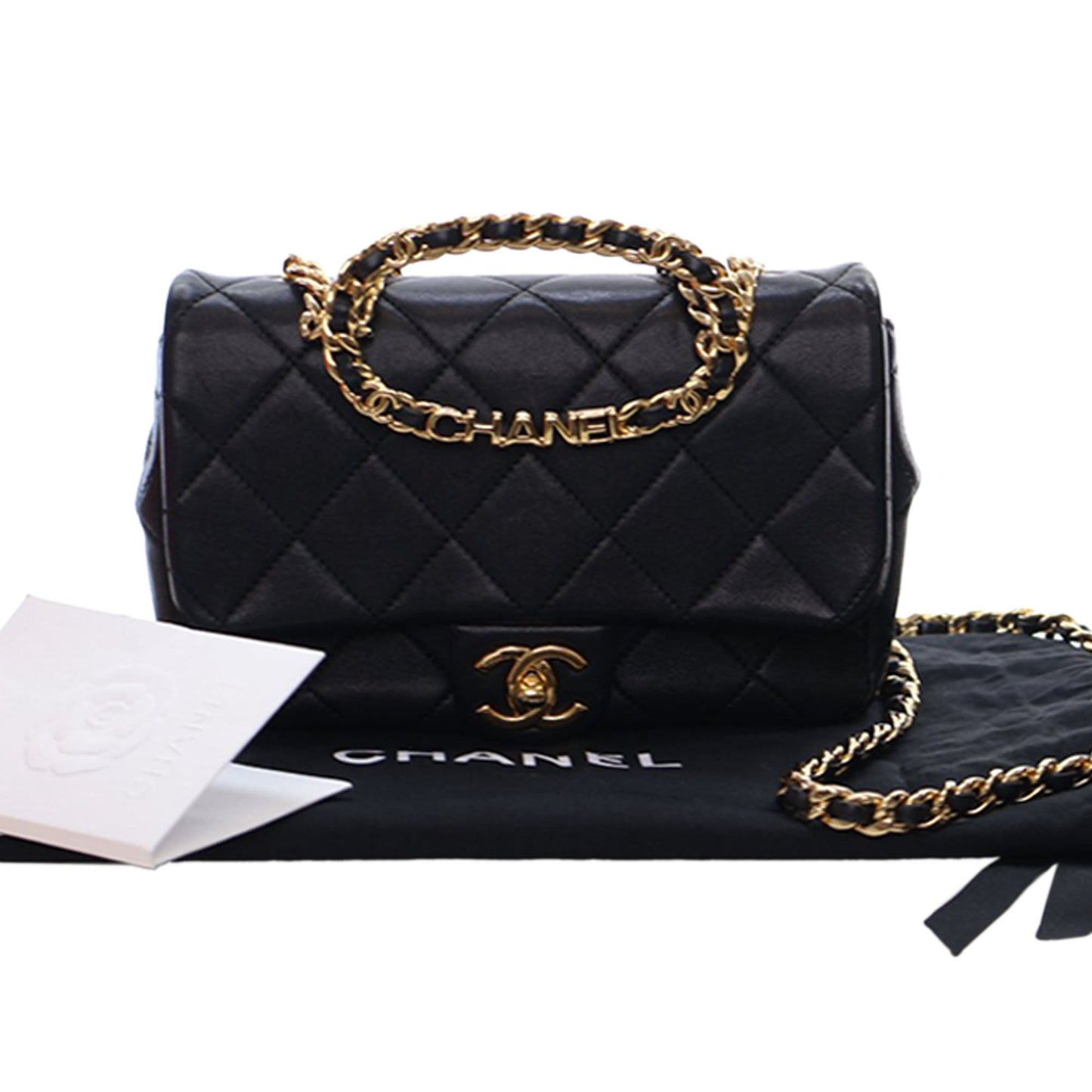 Chanel Small Quilted Lambskin Round Top Handle Flap