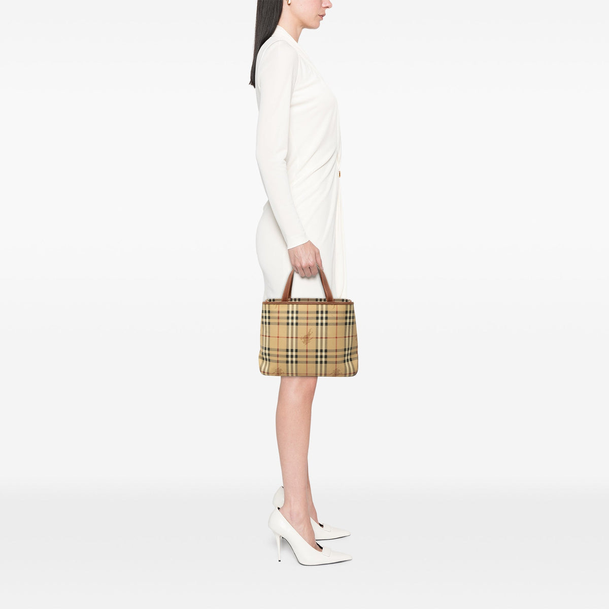 Burberry Haymarket Check Coated Canvas Tote
