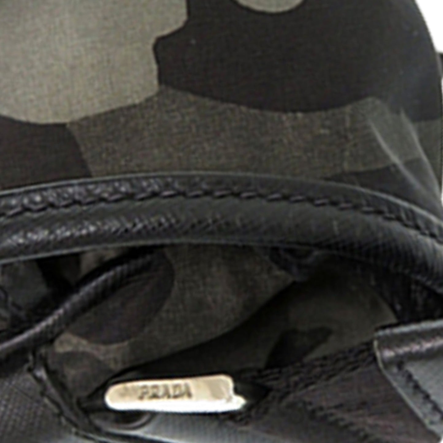Prada Saffiano Trimmed Tessuto Camouflage Double Buckle Messenger Bag