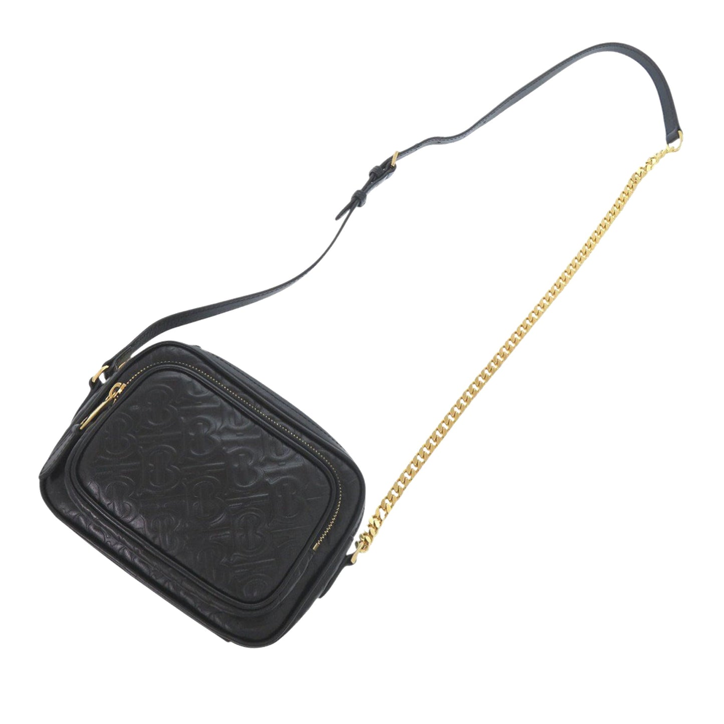 Burberry Embossed Calfskin TB Monogram Camera Chain Crossbody