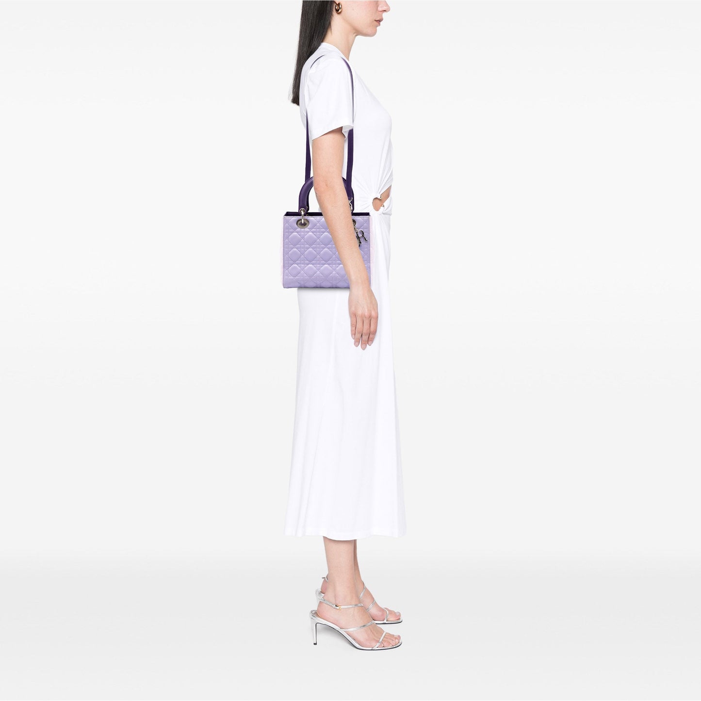 Dior Medium Tricolor Lambskin Cannage Lady Dior
