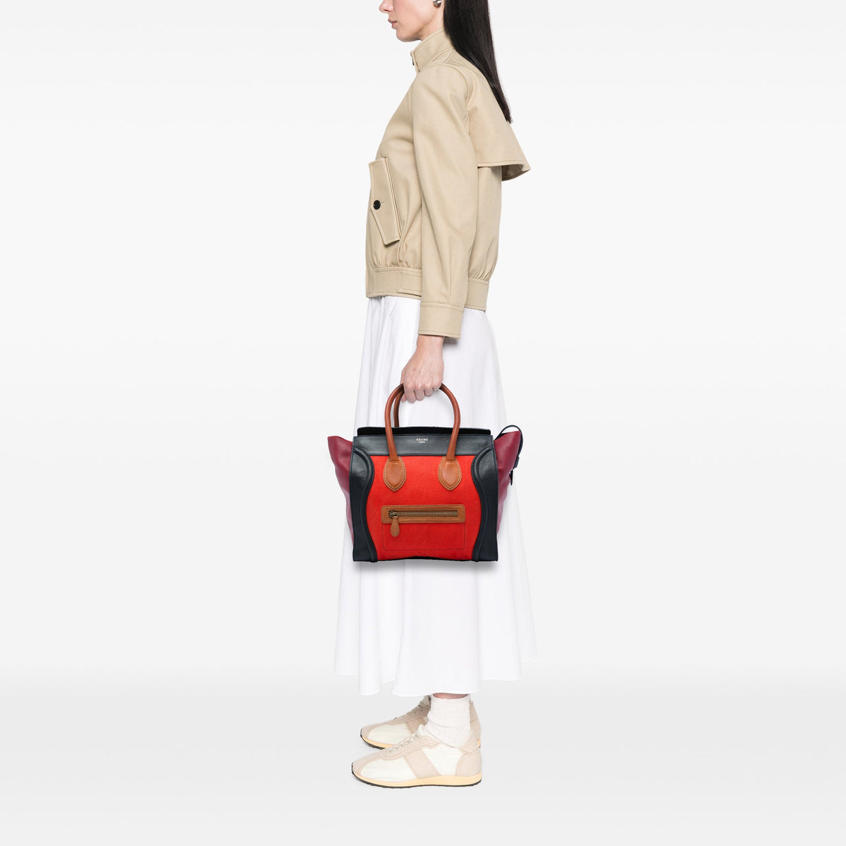 Celine Mini Multicolor Canvas and Leather Luggage Tote