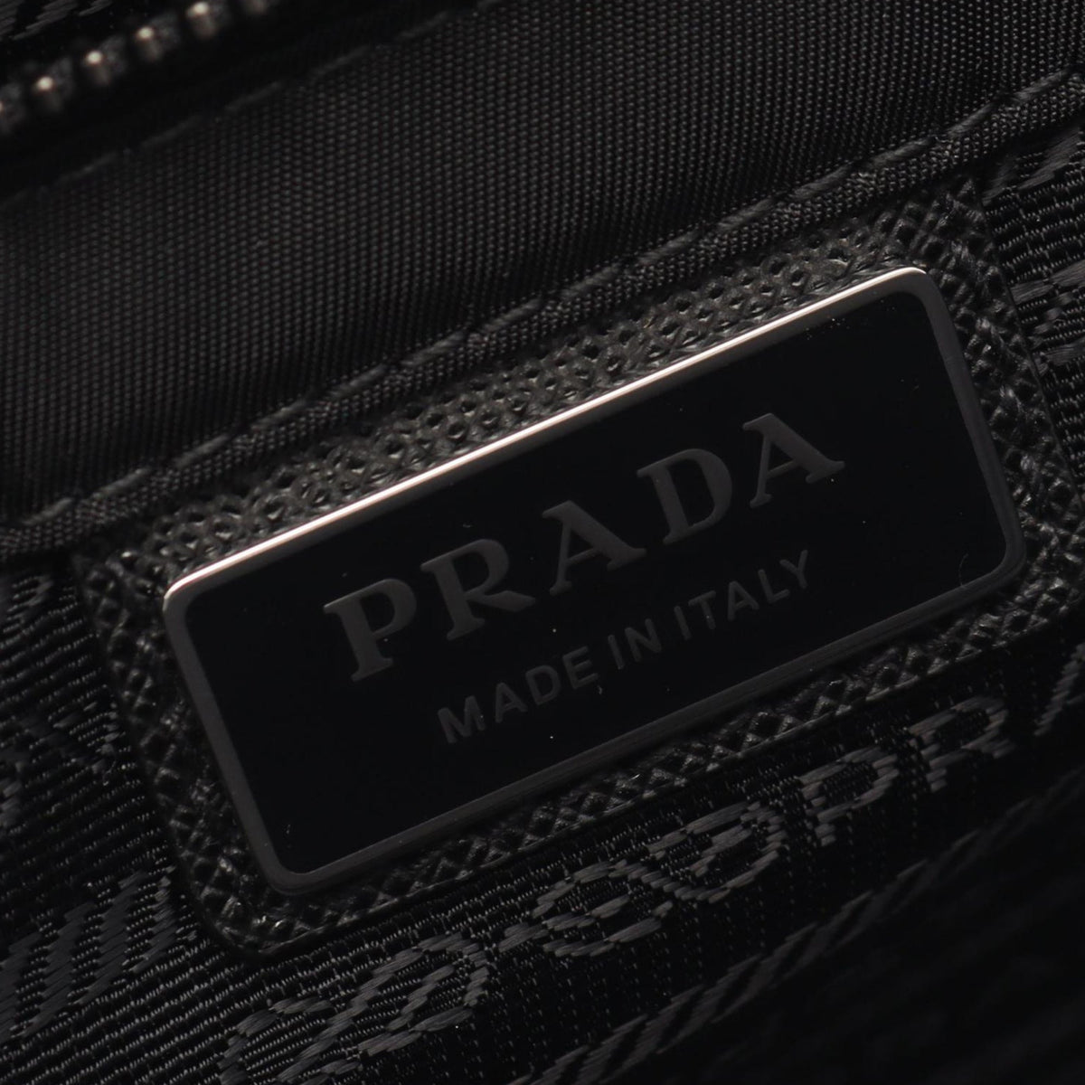 Prada Saffiano Trimmed Tessuto Double Buckle Messenger Bag