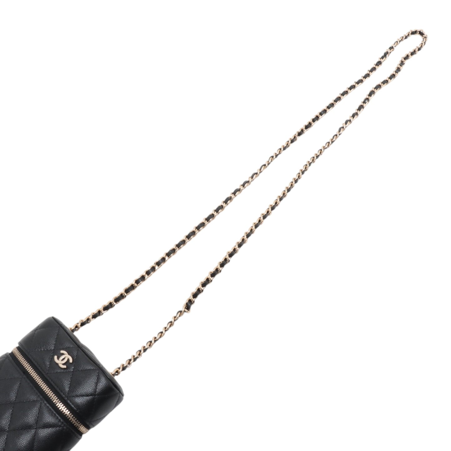 Chanel CC Quilted Caviar Phone Holder With Chain