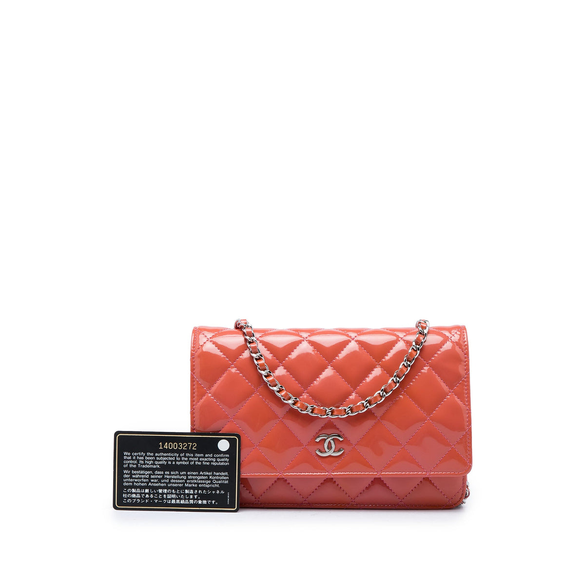 Chanel CC Quilted Patent Wallet on Chain