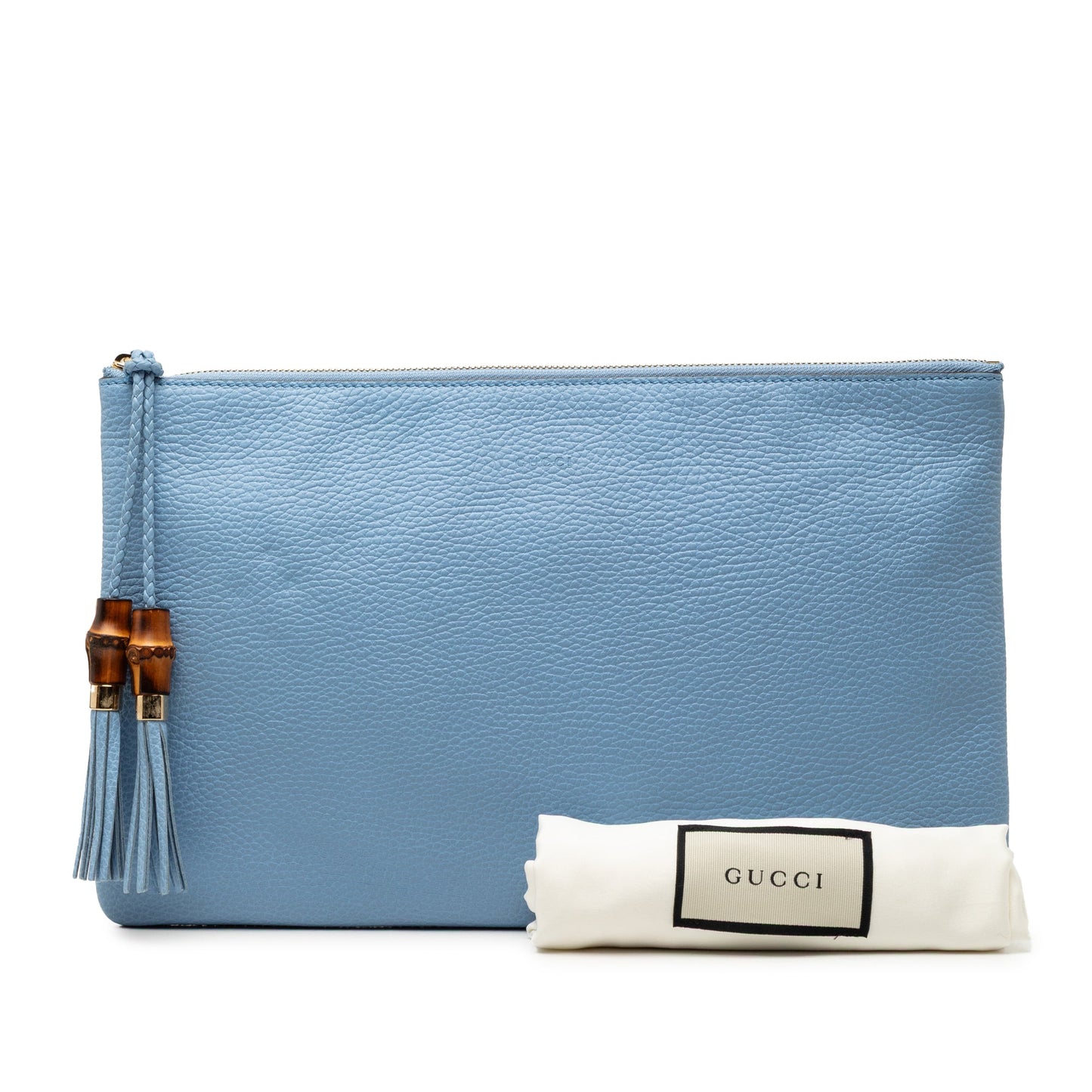Gucci Calfskin Bamboo Tassel Clutch